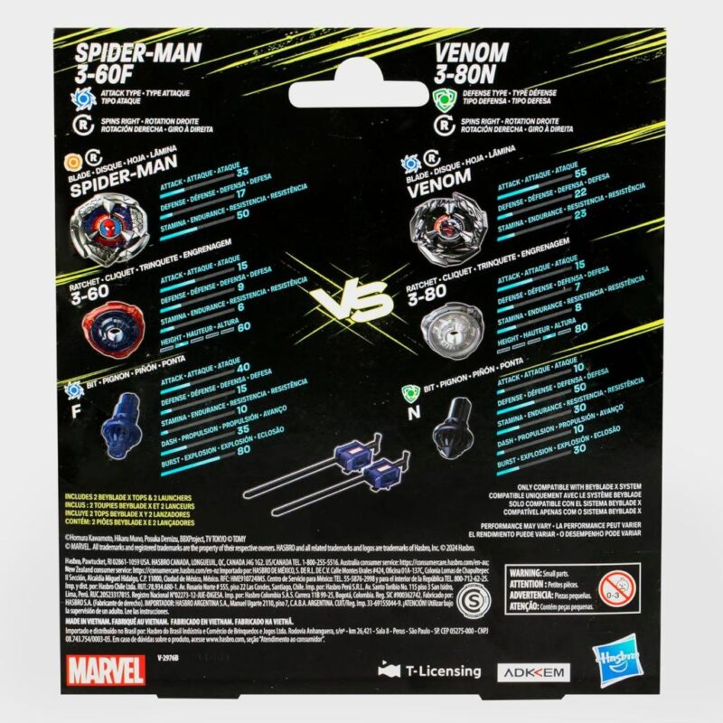 BEYBLADE X - Marvel Spider-Man 3-60F & Venom 3-80N Dual Pack – Image 3