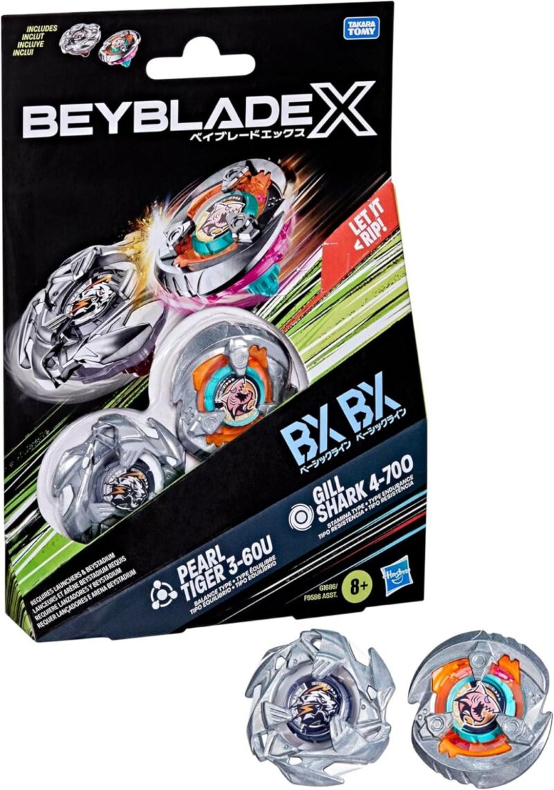 BEYBLADE X - Gill Shark 4-70O & Pearl Tiger 3-60U Dual Pack