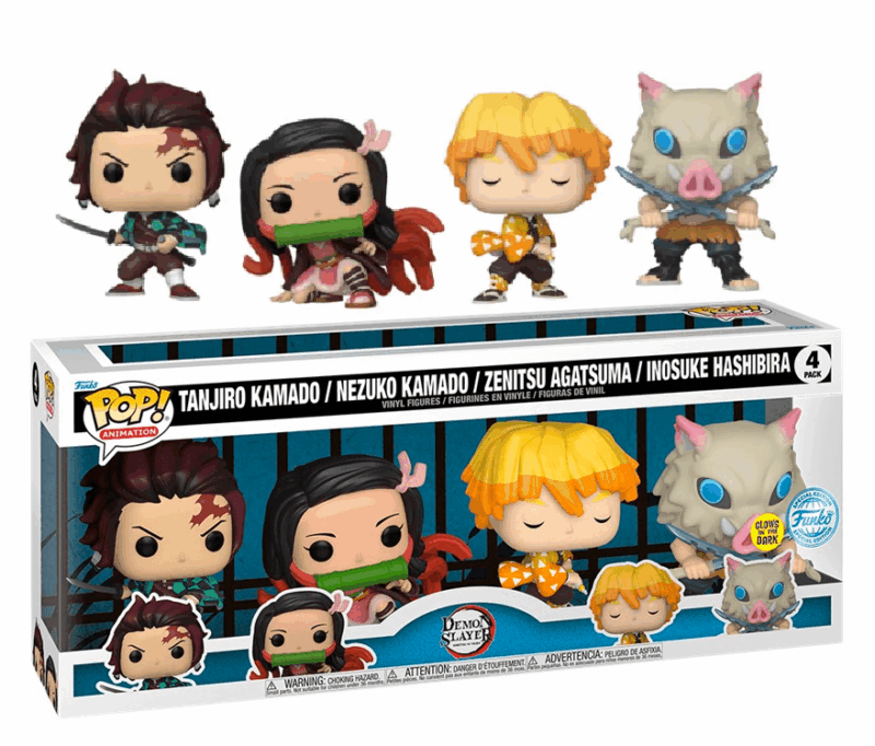 DEMON SLAYER - Saison 1 - 4 Pack Funko Pop GITD SPECIAL EDITION