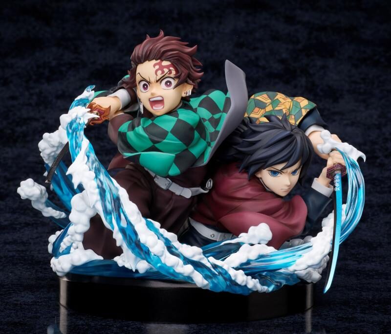 DEMON SLAYER - Tanjiro & Giyuu - Statuette 13cm